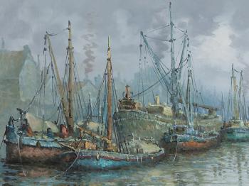 Barcos en el Riachuelo by 
																			Eduardo Induni