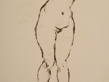 Standing Female Nude by 
																			Wilhelm Oesterle