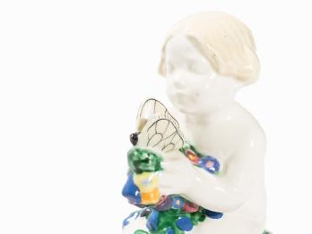 Ceramic Lidded Box With Cherub by 
																			Rudolf Podany