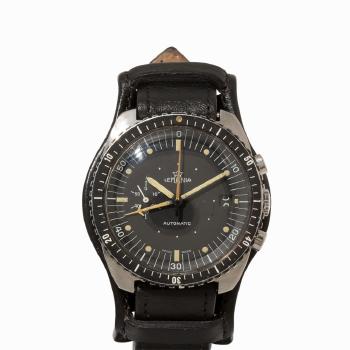 Military chronograph for the South African Air Force by 
																			 Lemania