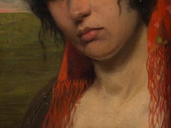 Portrait Of a Gypsy Girl by 
																			Franz Obermuller