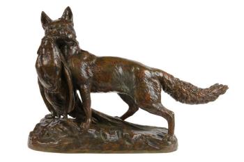 Fox and prey by 
																	Emile Louis Truffot