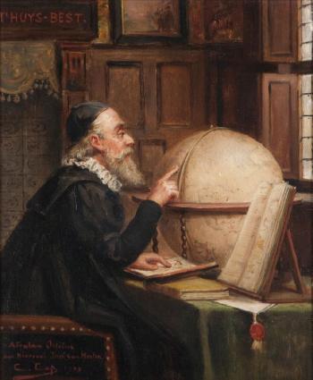Portrait of Abraham Ortelius in his study by 
																	Constant Cap