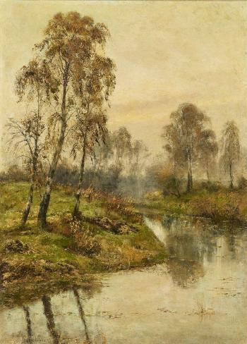 Birken an einem Flusslauf by 
																			Rudolf von Voigtlander