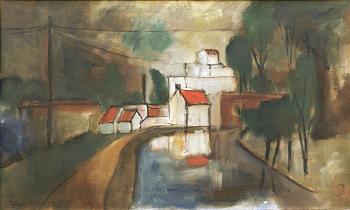 Häuser am Kanal by 
																	Wilhelm Oesterle