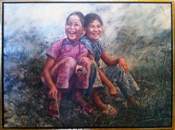 Two Happy Fish Girls by 
																			 Ming Wai