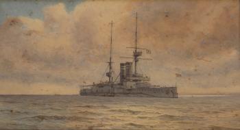HMS Commonwealth by 
																	Alma Burlton Cull