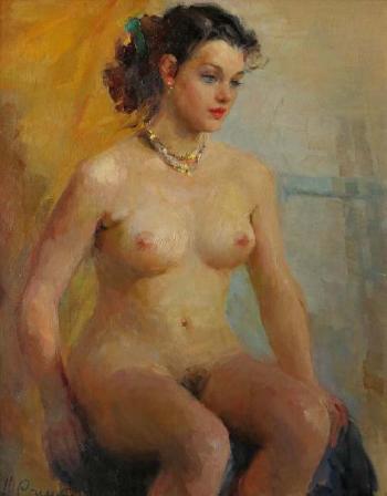 Sitting nude by 
																			Ninel Ivanovna Stchastnaya