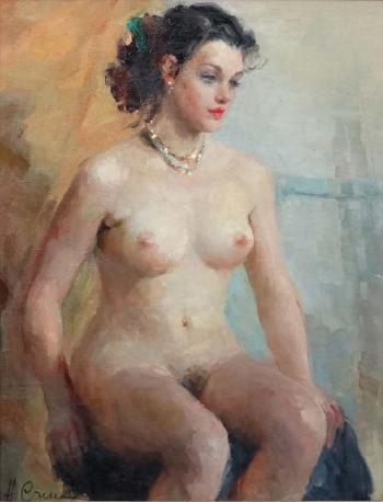 Sitting nude by 
																			Ninel Ivanovna Stchastnaya