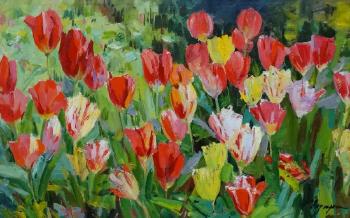 Red tulips by 
																			Nikolai Tchouprina