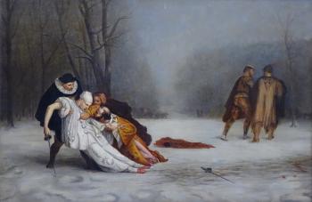 The famous Paris Duel or the duel after the masquerade by 
																			John Pettie