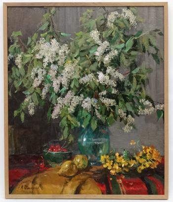 Spring flowers and cherries by 
																			Nikolai Tolkounov