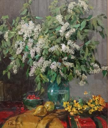 Spring flowers and cherries by 
																			Nikolai Tolkounov