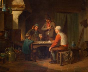 De kaartspelers by 
																	Jacob Akkersdijk
