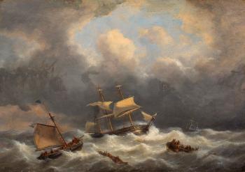 Het redden van de schipbreukelingen by 
																	George Willem Opdenhoff