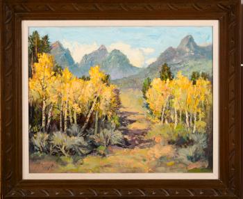 Mountains with Aspens by 
																			Raphael Lillywhite