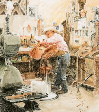 Chas Weldon, Saddle Maker by 
																			Loren Entz
