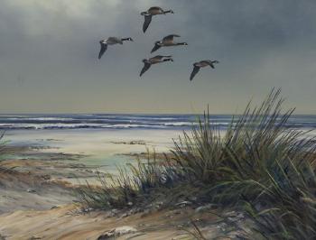 Ducks in Flight by 
																			J W Thrasher