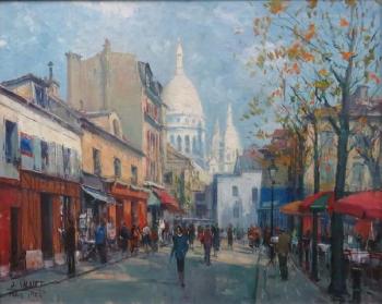 Parisian Street Scene by 
																	Jean Salabet