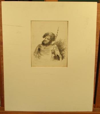 A study of a native aborigine by 
																			Augustus Earle