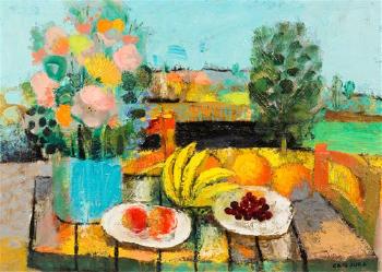 Nature morte et paysage by 
																	Noe Canjura