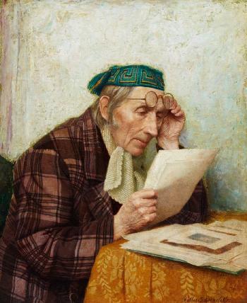 An Elderly Print Collector by 
																	Ernst Wilhelm Muller-Schonefeld