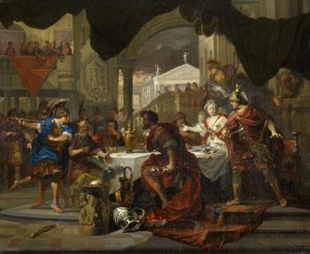 Phineus interrupting the wedding of Perseus and Andromeda by 
																	Dominicus van Wynen