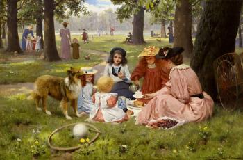 A Picnic in Hyde park by 
																	Horace van Ruith