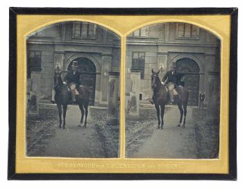 Man on horse by 
																	Wilhelm Schneider Ehrenstetten