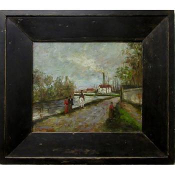 Untitled (Figures Along Canal) by 
																			Arthur Dominique Rosaire
