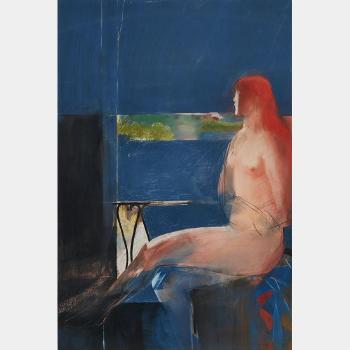 Large seated nude with red hair by 
																			Walter Joseph Gerard Bachinski