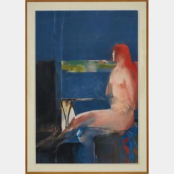 Large seated nude with red hair by 
																			Walter Joseph Gerard Bachinski