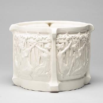 Art Nouveau Creamware Flower Pot by 
																			Alf Wallander