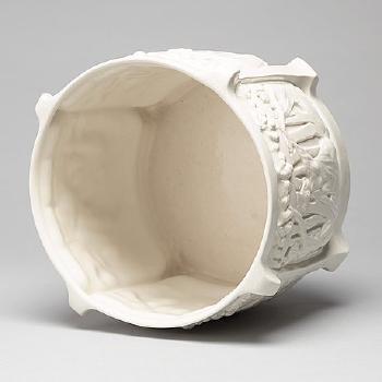 Art Nouveau Creamware Flower Pot by 
																			Alf Wallander
