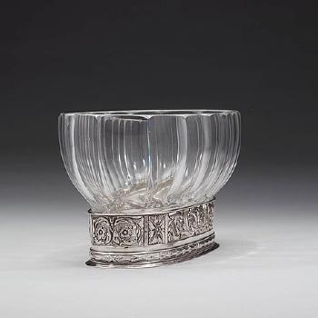 Silver And Glass Jardinier by 
																			 W A Bolin