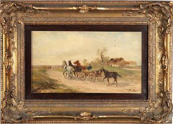 Hungarian horse and cart off to market by 
																			Alfred Steinacker