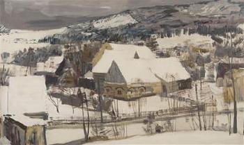 Winter in Křižany by 
																	Adolf A Zahel