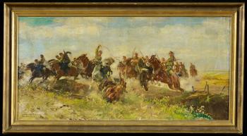 Cavalry Battle by 
																			Leonard Winterowsky