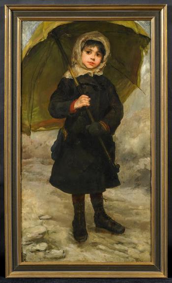 Girl with Umbrella by 
																			August Maria Kurtz-Gallenstein