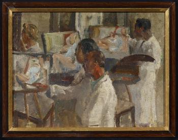 Painting Class in the Studio by 
																			Nicolas Untersteller