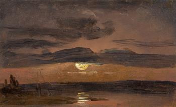 Mondschein Über der Elbe (the Elbe by Moonlight) by 
																	Johan Christian Clausen Dahl