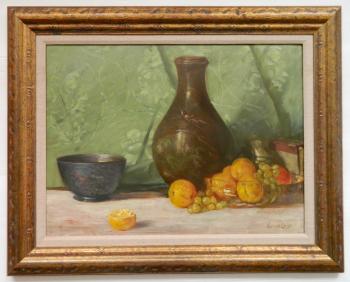 Still-Life with Oranges and Grapes by 
																			Adam Lehr