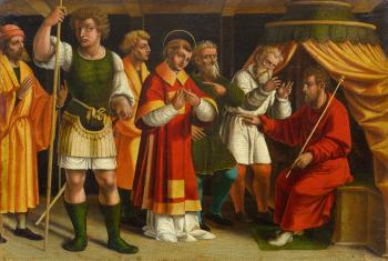 Saint Stephen on trial by 
																	Francesco de Tatti