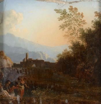 Famille de paysans dans un paysage classique by 
																			Pierre Henri de Valenciennes