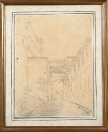 Vue d'une ruelle près du Vatican by 
																			Theodore Caruelle d'Aligny