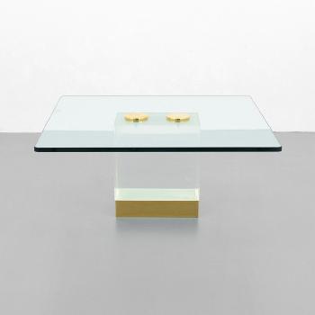 Lucite coffee table by 
																			Leon Frost