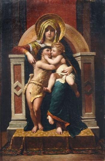 Thronende Madonna mit Jesus und Johannes by 
																			H Ballheim