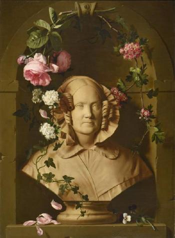 Buste de Madame Ducarre dans une niche fleurie by 
																	Pierre Etienne Remillieux