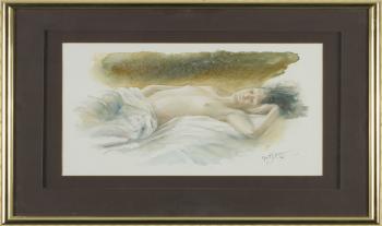 Sleeping woman by 
																			Fritz Jakobsson