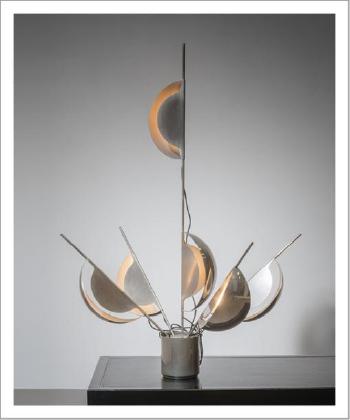 Rare lampe modèle Fleur by 
																			Jean Pierre Vitrac